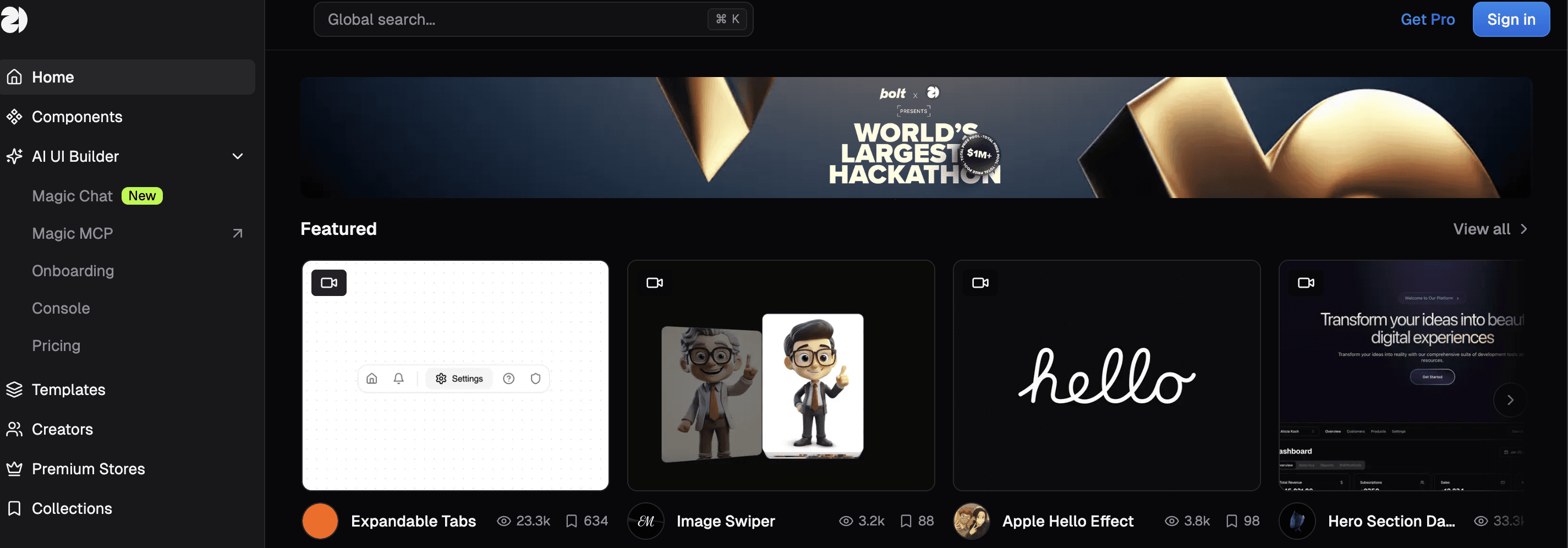 The 21st.dev home page