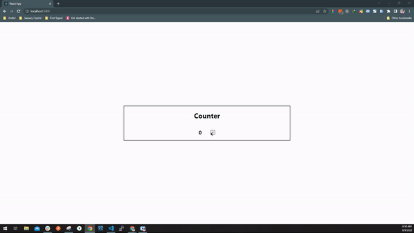 Clicking the plus button until the counter reaches 5, after which a fallback error message appears instead of a blank page
