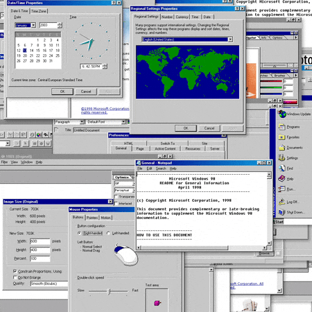 An overloaded desktop with far too many browser windows open