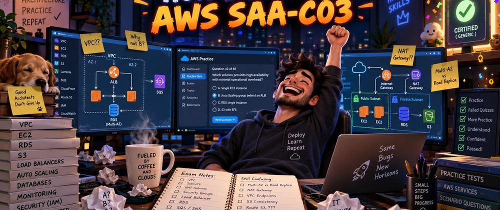 Cover image for blog post: "I Survived AWS SAA-C03 — Here's What Actually Helped Me Pass"